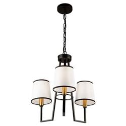 SC13343BK Coco 3-Light Chandelier, Gold & Black -  ARTCRAFT