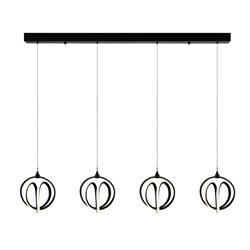 AC6734BK Rose 4 Light LED Chandelier, Black -  Artcraft Lighting