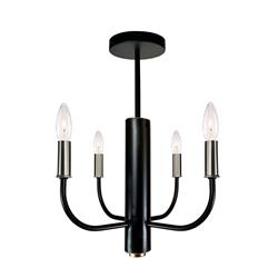 AC10624BN Verona 4 Light Semi Flushmount - Brushed Nickel & Black