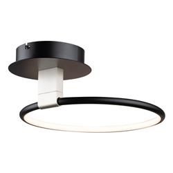 AC6630NB Halo Collection Integrated LED Semi-Flush Mount, Black