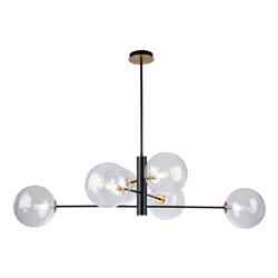Picture of Artcraft Lighting AC11766VB Aurelia Collection 6-Light Chandelier&#44; Matte Black & Brass