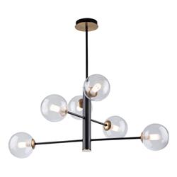 Picture of Artcraft Lighting AC11765VB Aurelia Collection 6-Light Chandelier&#44; Matte Black & Brass