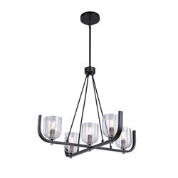 Picture of Artcraft Lighting AC11746NB Cheshire Collection 5-Light Chandelier&#44; Black & Nickel