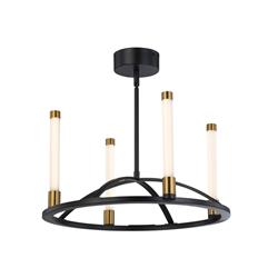 SC13084BB Infiniti 4-Light Integrated LED Chandelier, Matte Black & Brass -  Artcraft Lighting