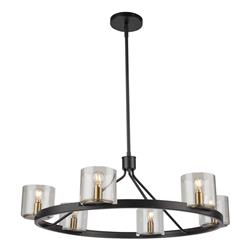 Picture of Artcraft Lighting AC11826BB Salinas Collection 6-Light Chandelier&#44; Black & Brass