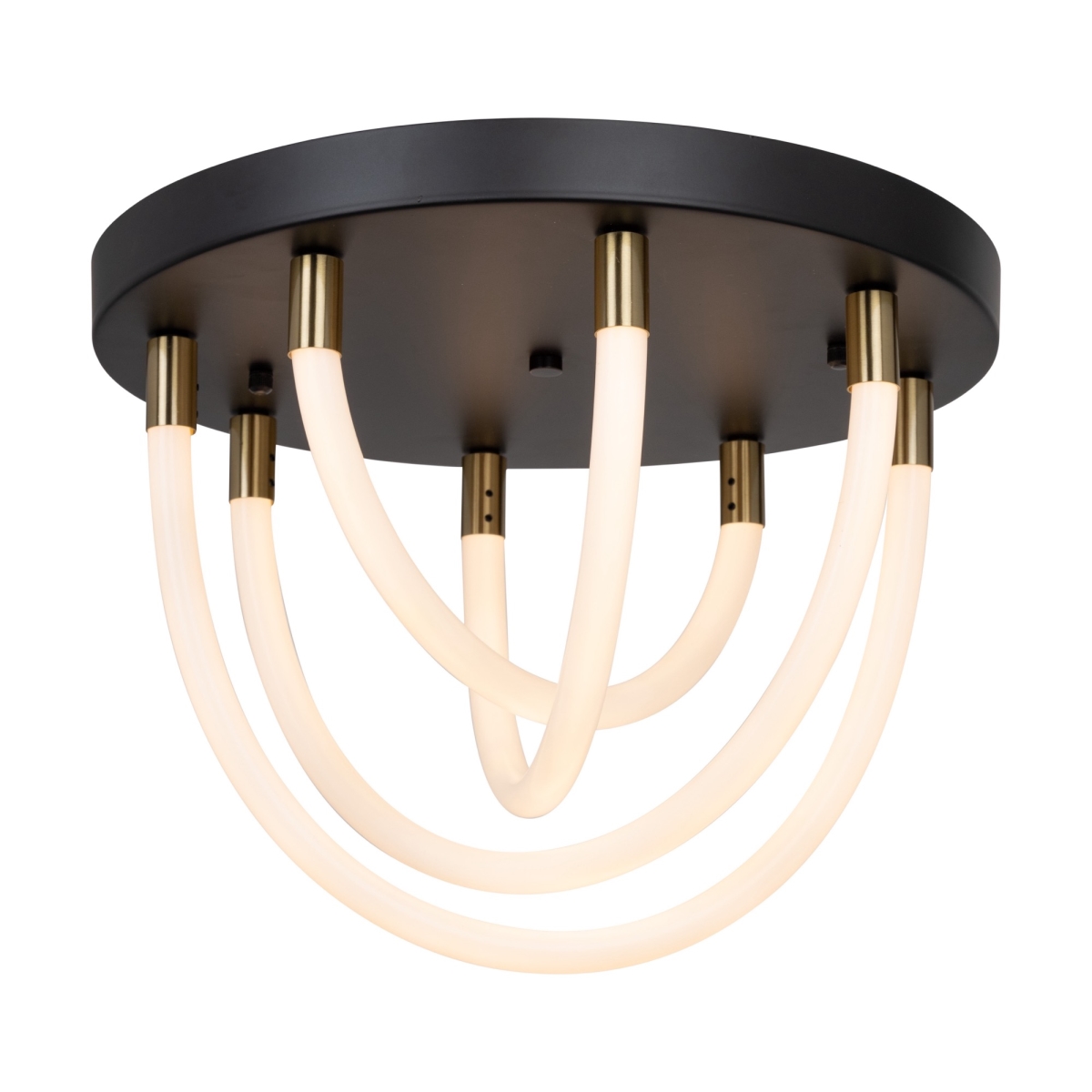 Picture of Artcraft of Montreal AC6811BK Cascata Collection 1-Light Flush Mount&#44; Black & Brushed Brass