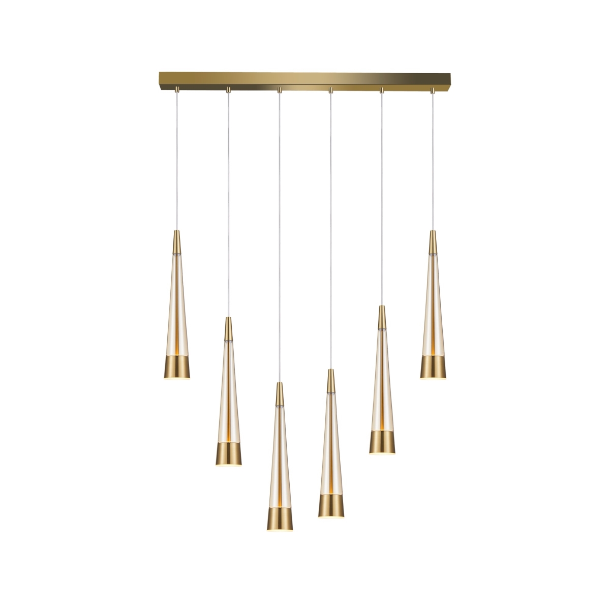 Picture of Artcraft of Montreal AC6826BR 33.5 in. Sunnyvale Collection 6-Light Island Ceiling Light&#44; Brass