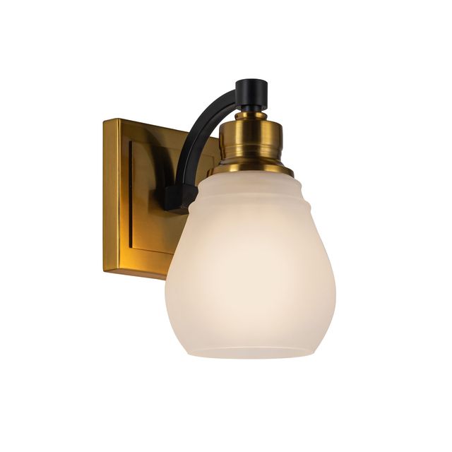 Picture of Artcraft of Montreal AC11681BB Nelson Collection 1-Light Bathroom Sconce&#44; Brass & Black