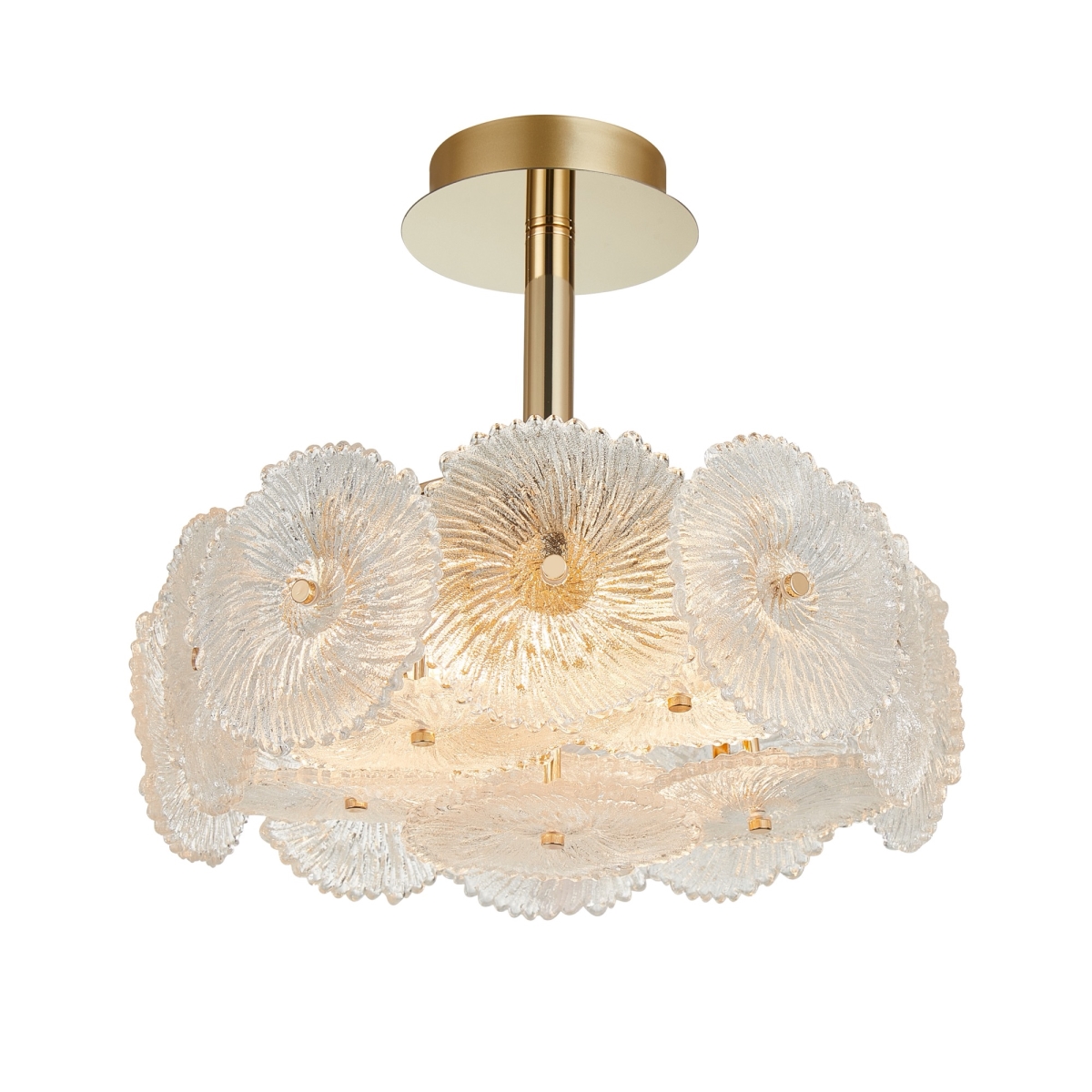 Picture of Artcraft of Montreal AC11965BR Bloom Collection 6-Light Semi-Flush Mount Ceiling Light&#44; Brass