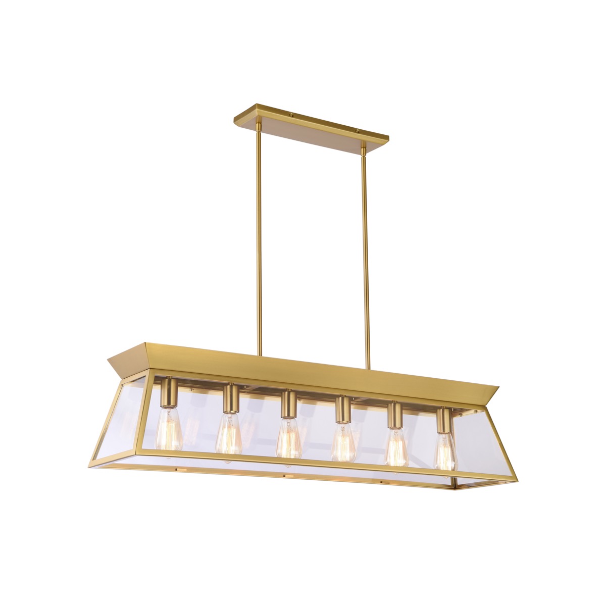 AC11854BB 42 in. Lucian Linear Island Chandelier, Brushed Brass