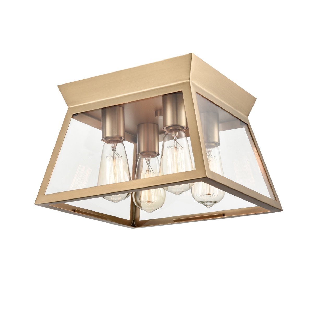 AC11853BB 12 in. Lucian 4 Light Flushmount, Brushed Brass