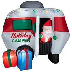 Picture of Gemmy G08 12450X Animated Gingerbread Airplane with Santa - Multicolor