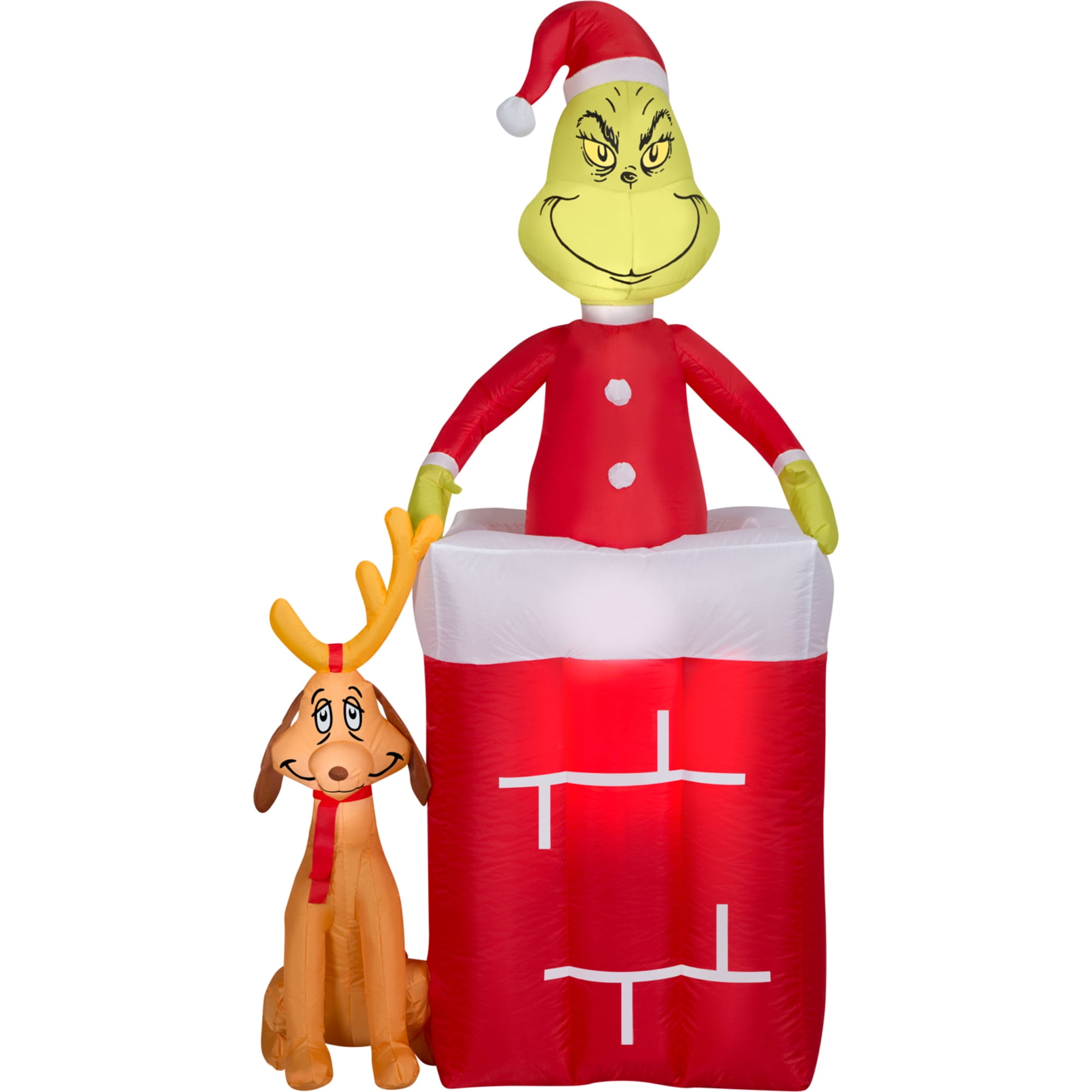 Picture of Airblown Inflatables G08 111590X 66.1 x 45.7 in. Dr. Seuss Grinch & Max Chimney Scene&#44; Multi Color