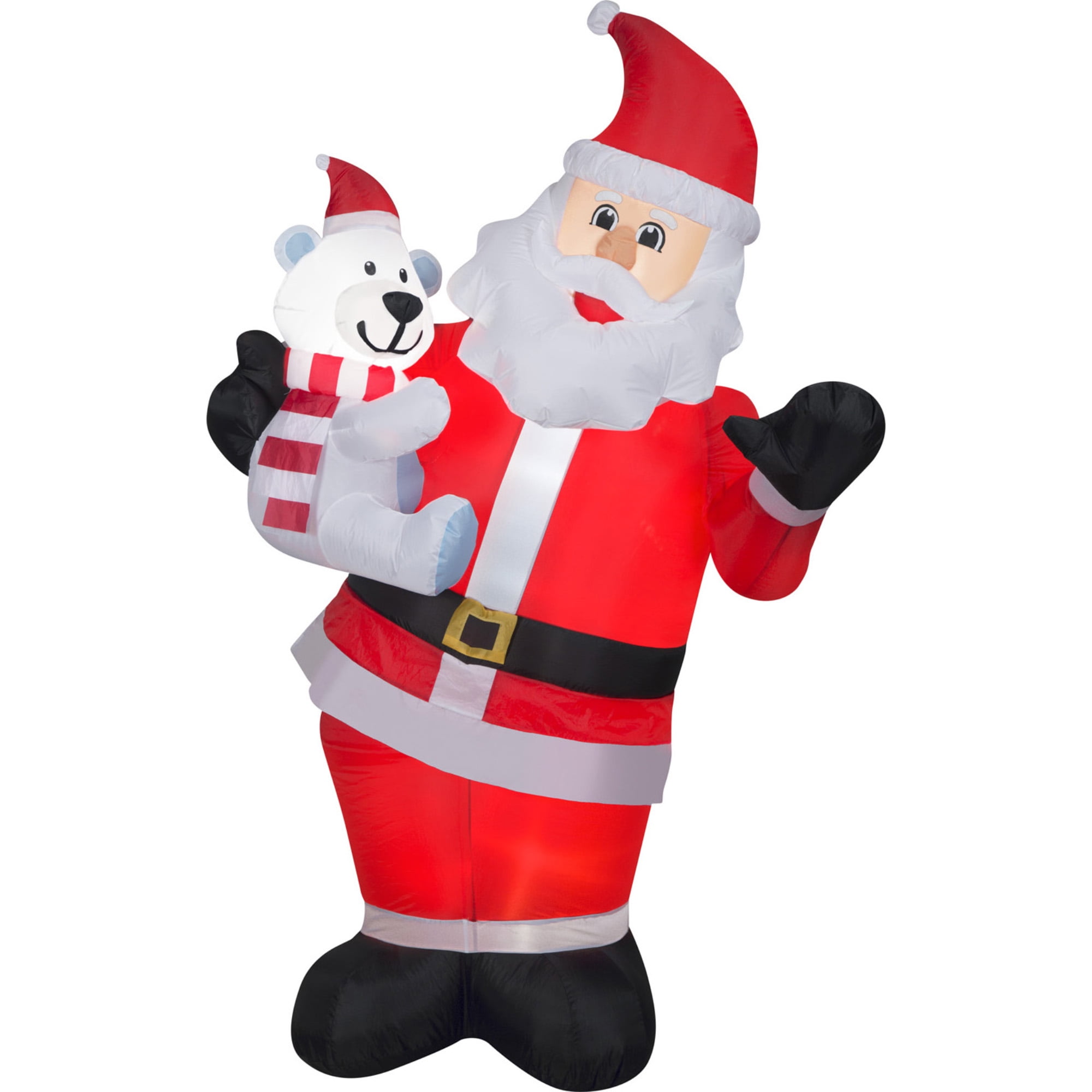 Picture of Airblown Inflatables G08 112753X 72 x 42.9 in. Animated Santa & Polar Bear - Red&#44; White & Black