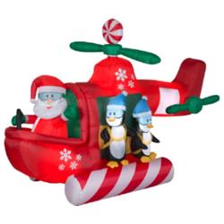 Picture of Airblown Inflatables G08 119408X Animated Christmas Helicopter with Skydiving Penguins