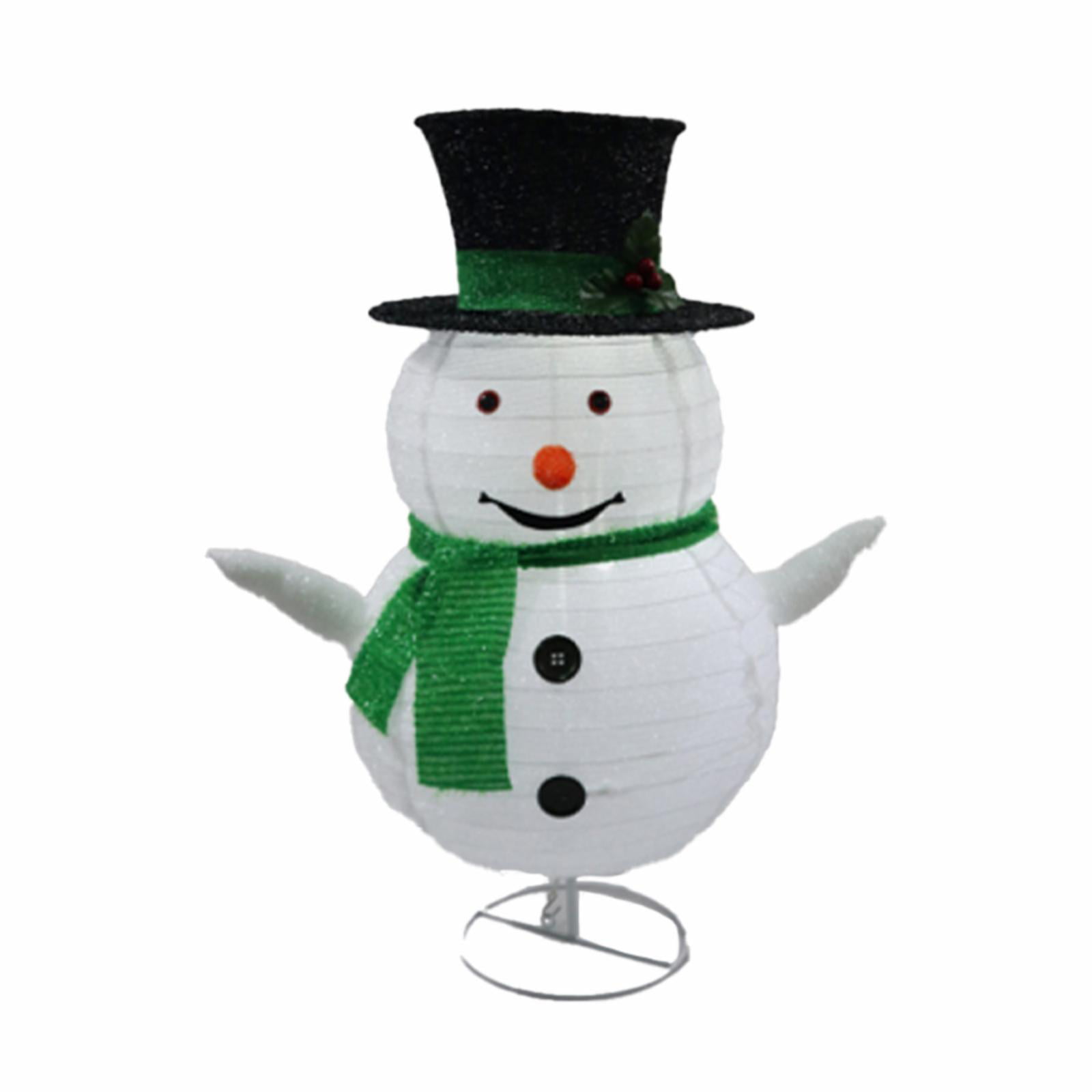 30 in. Lighted LED Collapsible Fabric Snowman