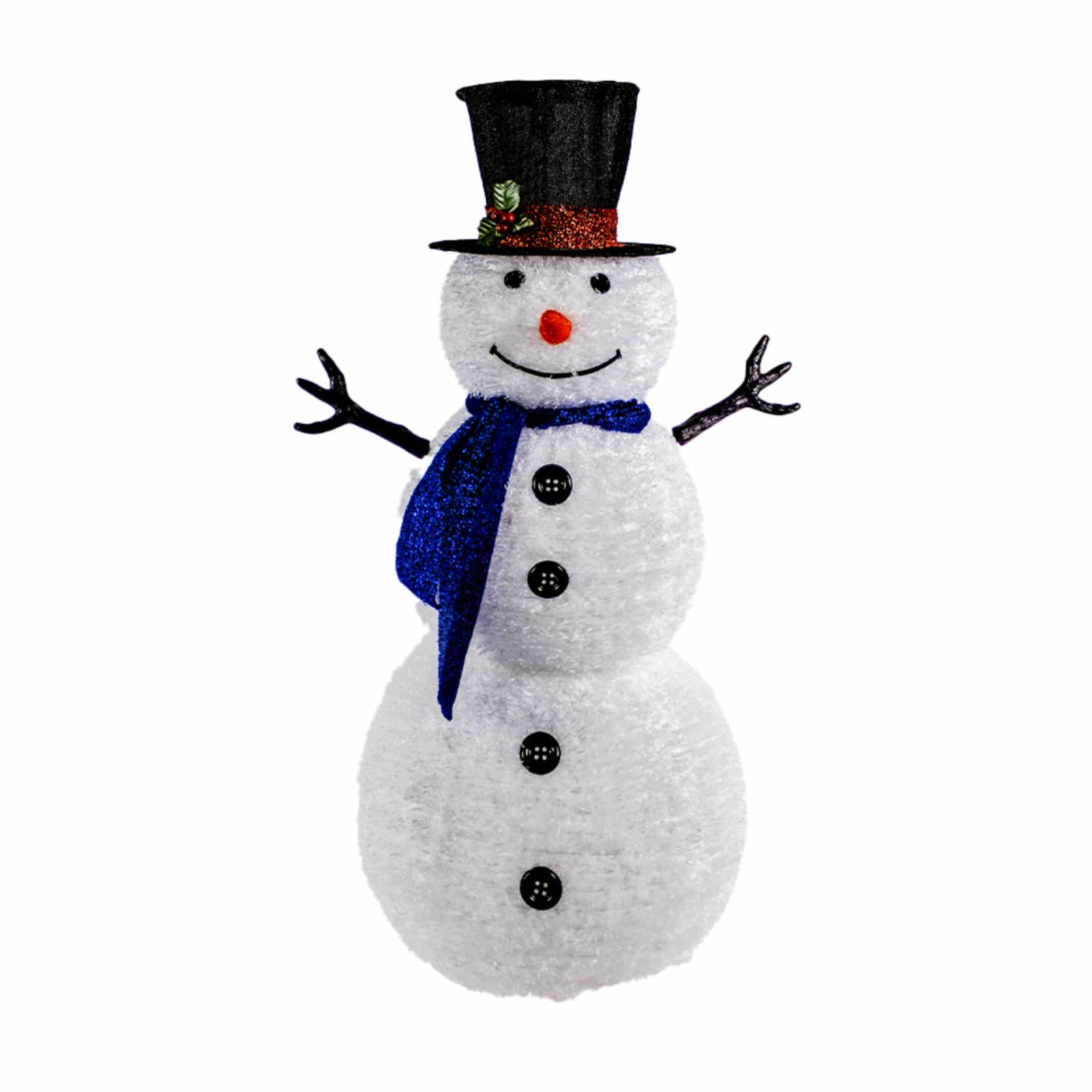 48 in. Lighted LED Collapsible Fabric Snowman