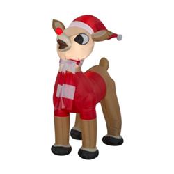Picture of Airblown Inflatables G08 15248X Airblown Inflatable Rudolph in Santa Suit&#44; Hat & Scarf