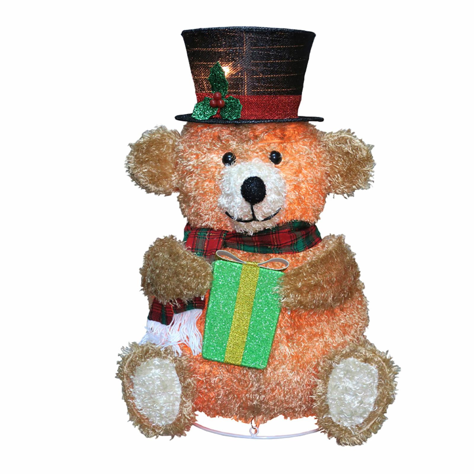 Picture of Citi-Talent C25 57462075 27 in. Lighted Fluffy Teddy Bear with Top Hat & Gift Box