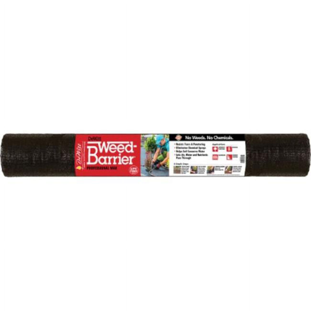 6 x 300 ft. Standard Weed Control Fabric, Black - 15 Year