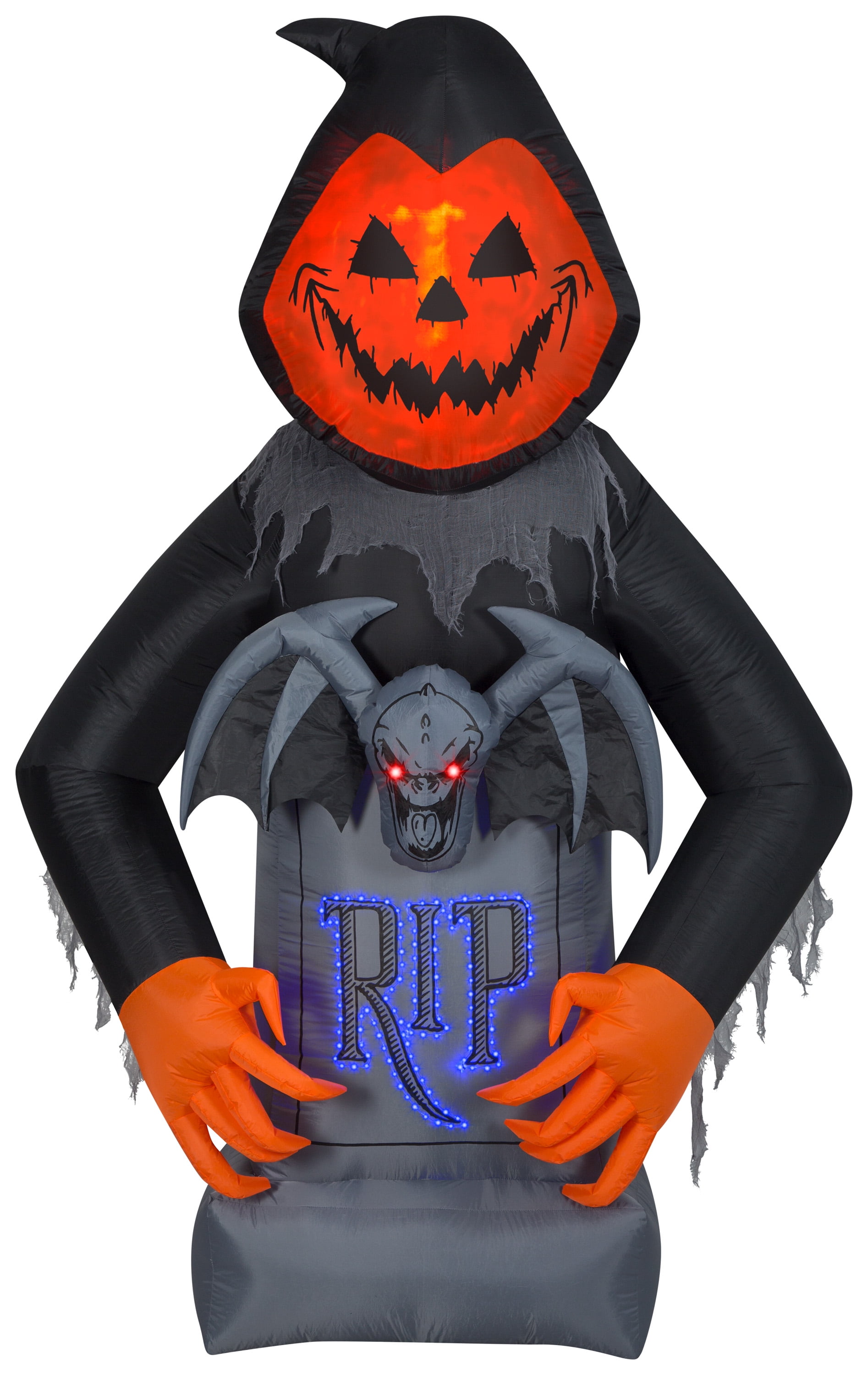 102 x 63 in. Lightshow Airblown Fire-N-Ice Pumpkin Head with Lights - Multi Color