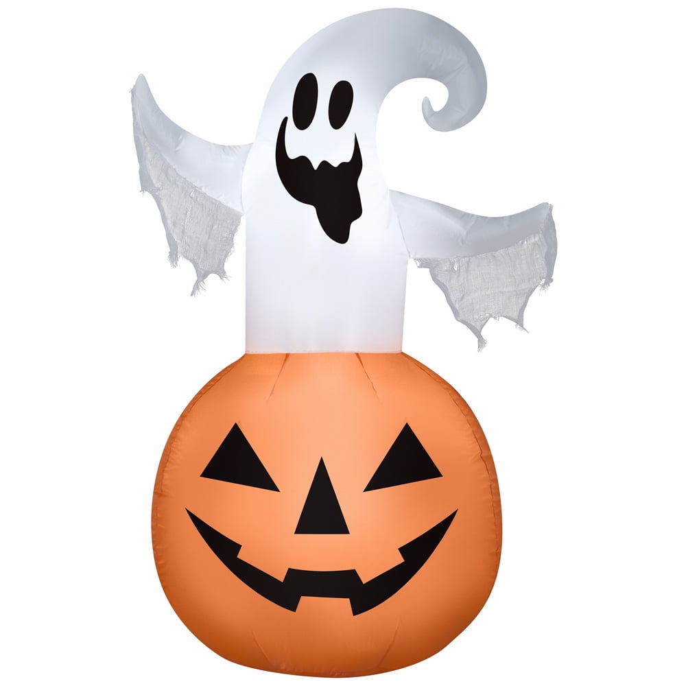 53.9 x 35.8 in. Airblown Ghost Inflatable Decoration in Jack-o-Lantern - Multi Color