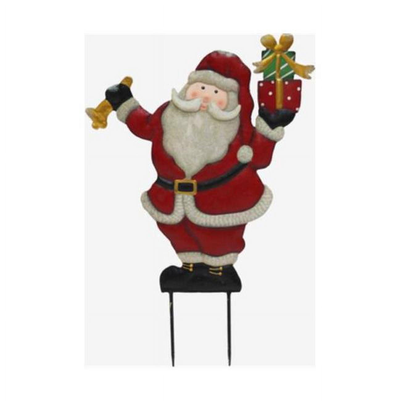 27 in. Bell Ringing Santa Yard Art Stake - Multi Color