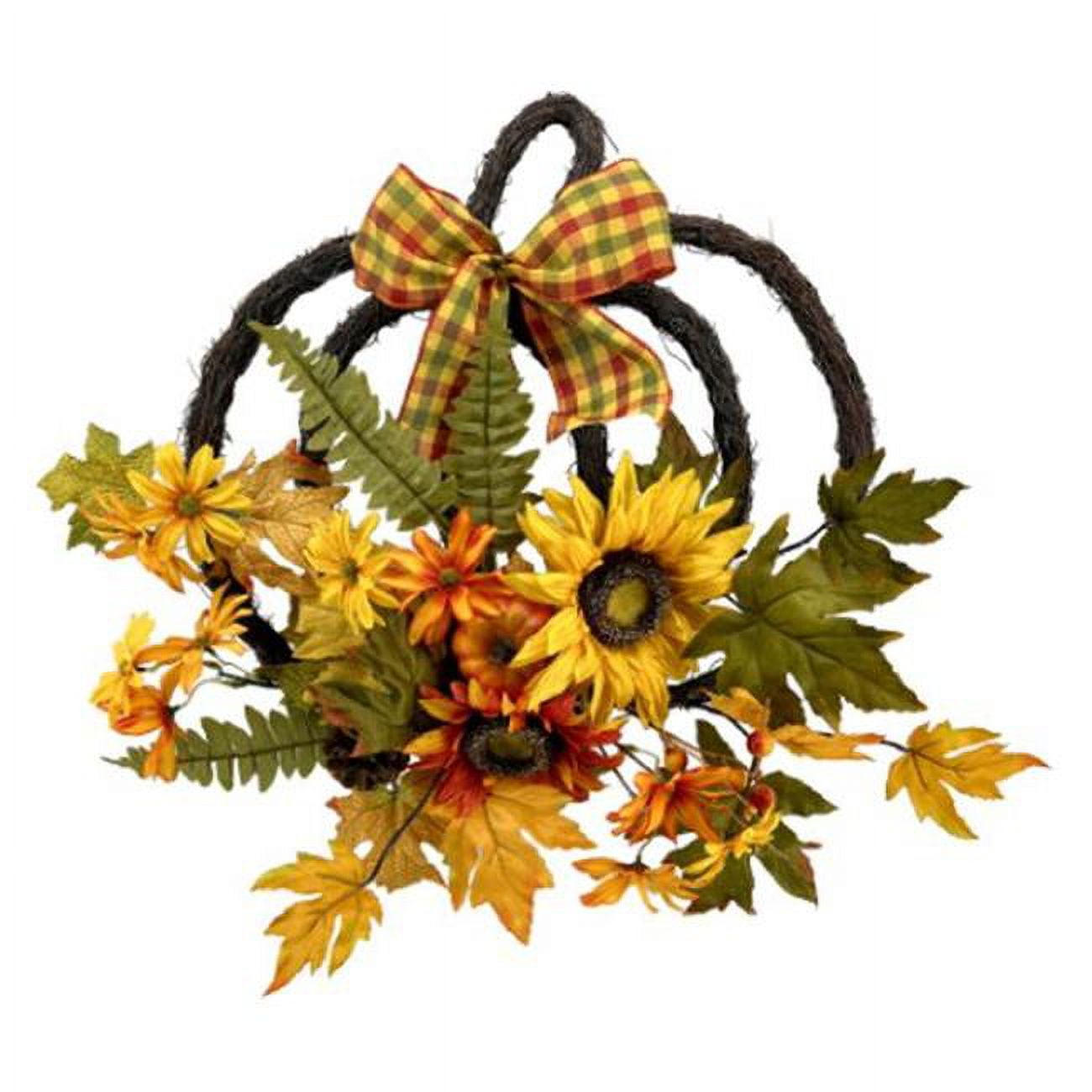 18 in. Yellow & Orange Pumpkin Wall Decor Decoration