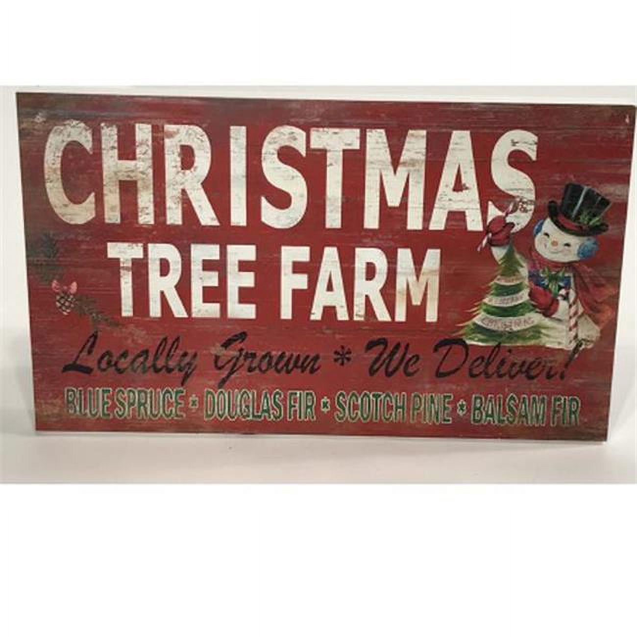 30 x 18 in. Christmas Tree Farm Wooden Plaque - Multi Color