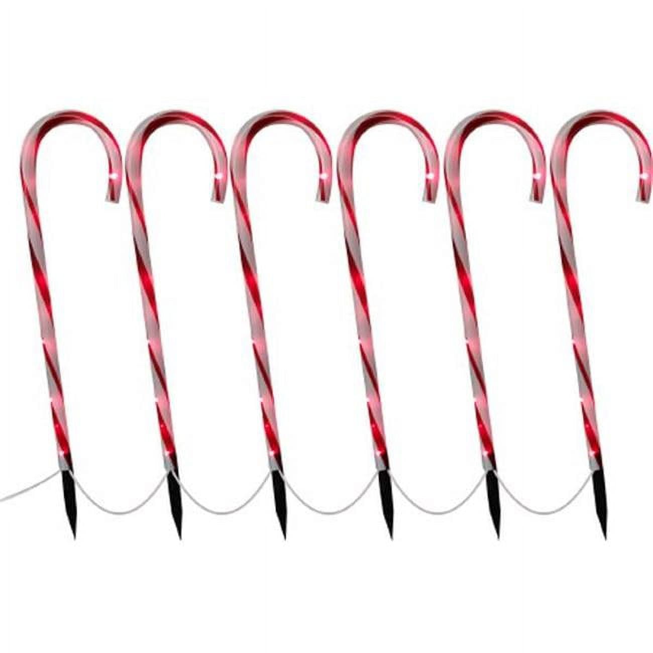 29 in. Pathway Lights Candy Canes, Multi Color - Set of 6
