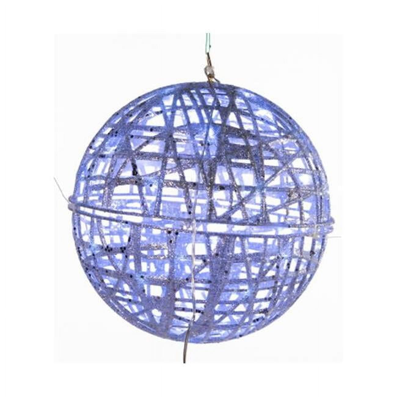 12 in. Silver Glitter Ball with 50 LED Fairy Lights
