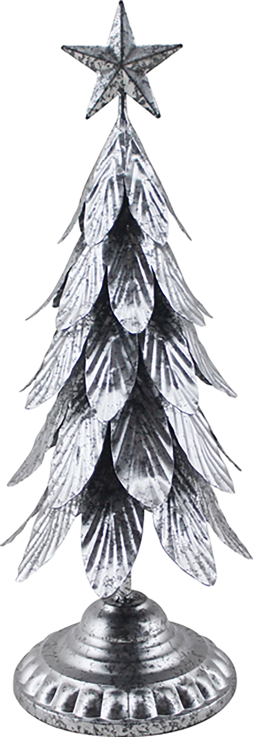 18 in. Silver Tree with Star - Set of 2