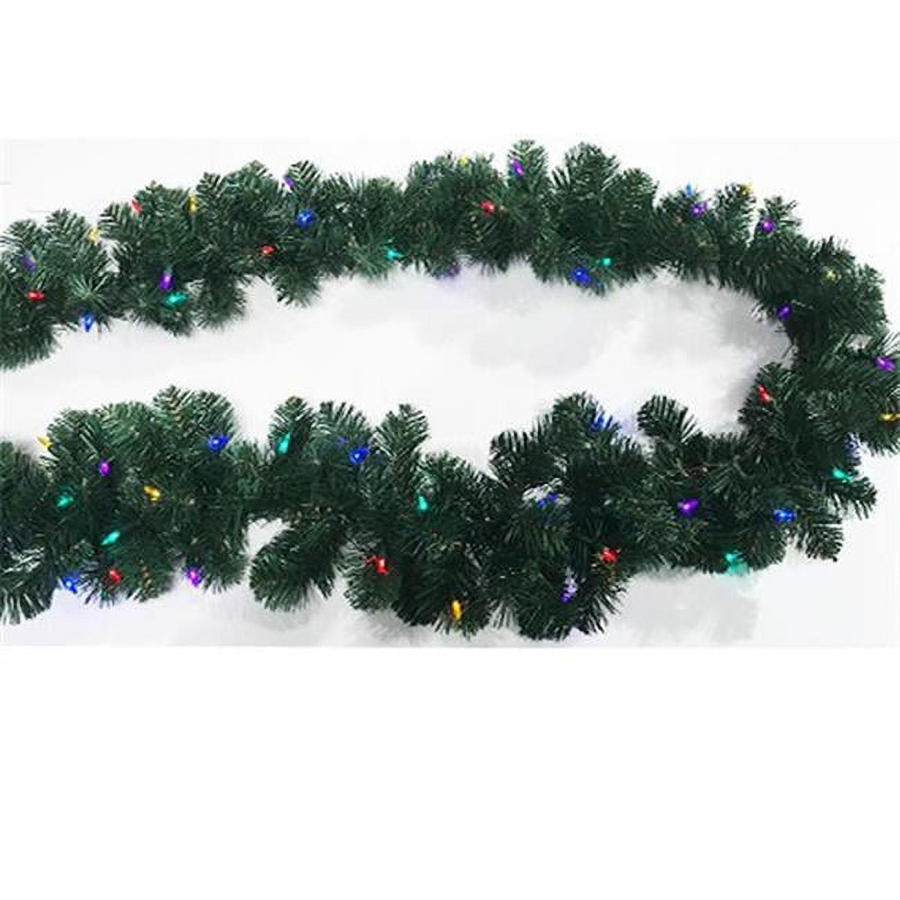 9 ft. x 10 in. Kentucky Pine Garland with 100 Multi Color Lights