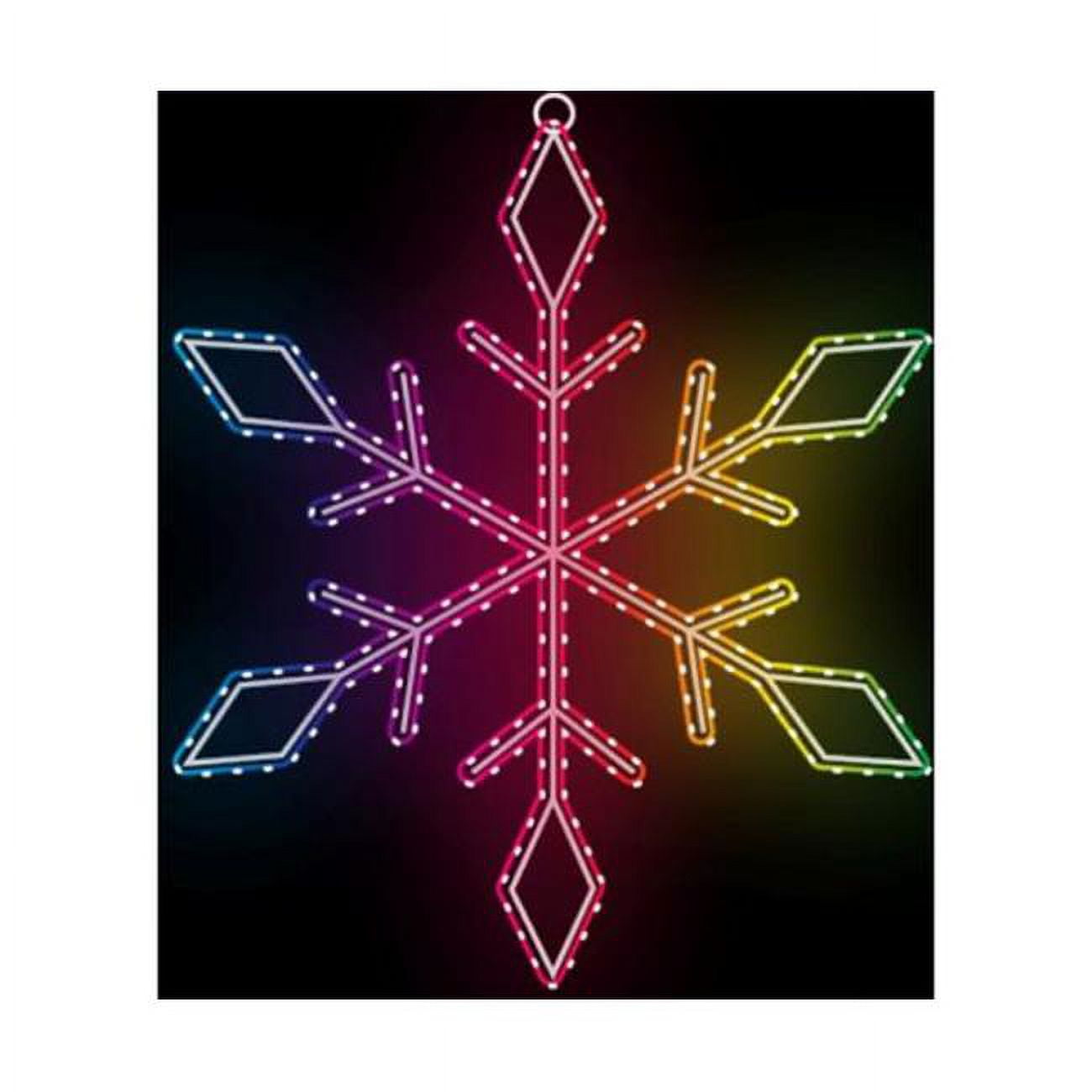 24 in. Dia. Video Snowflake with Function Tape Light - Multi Color