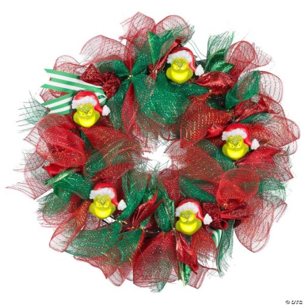 G08 883464X Musical The Grinch Wreath Lighted Decor, Multi Color