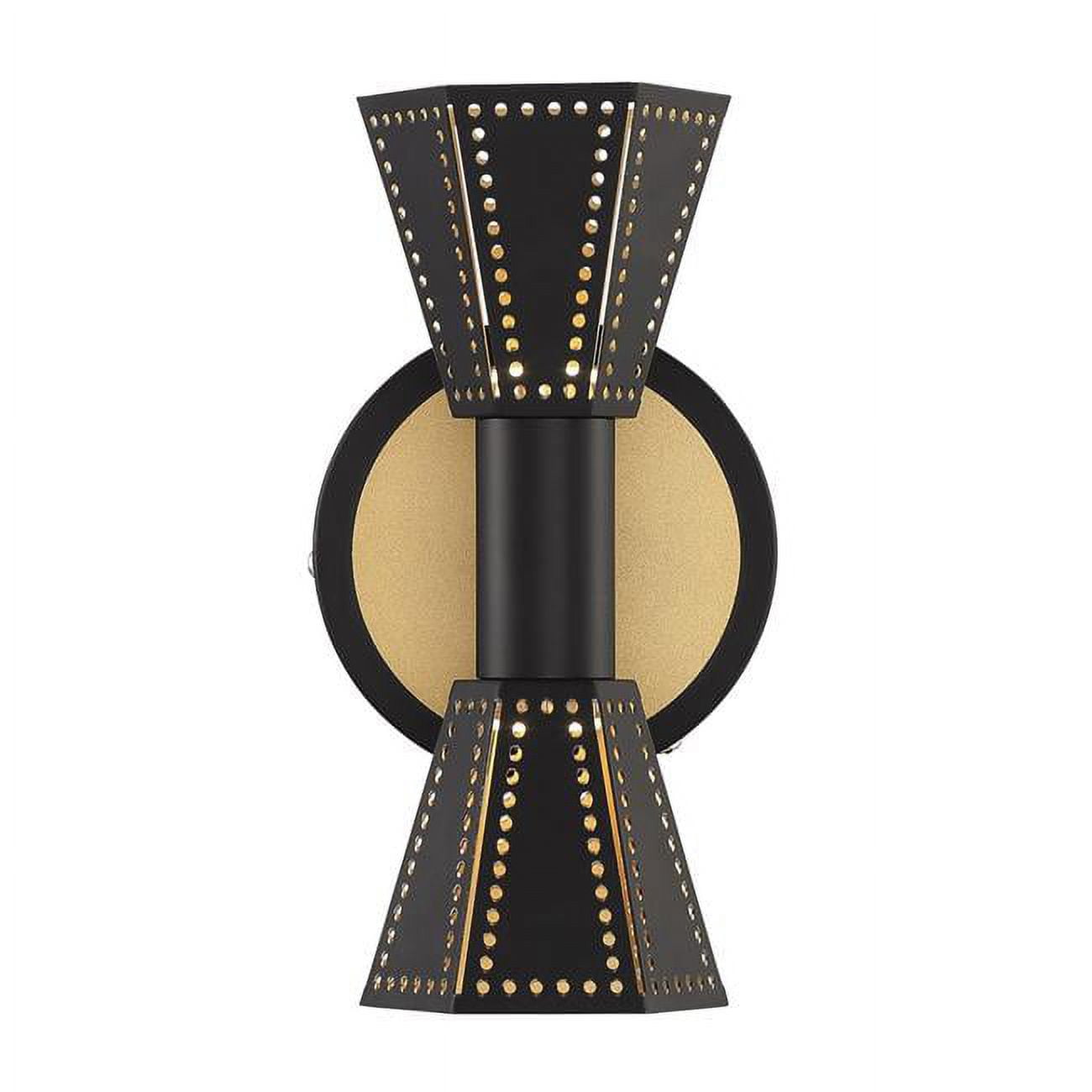 Picture of Arnsberg 220310232 Houston Wall Sconce&#44; Black & Gold