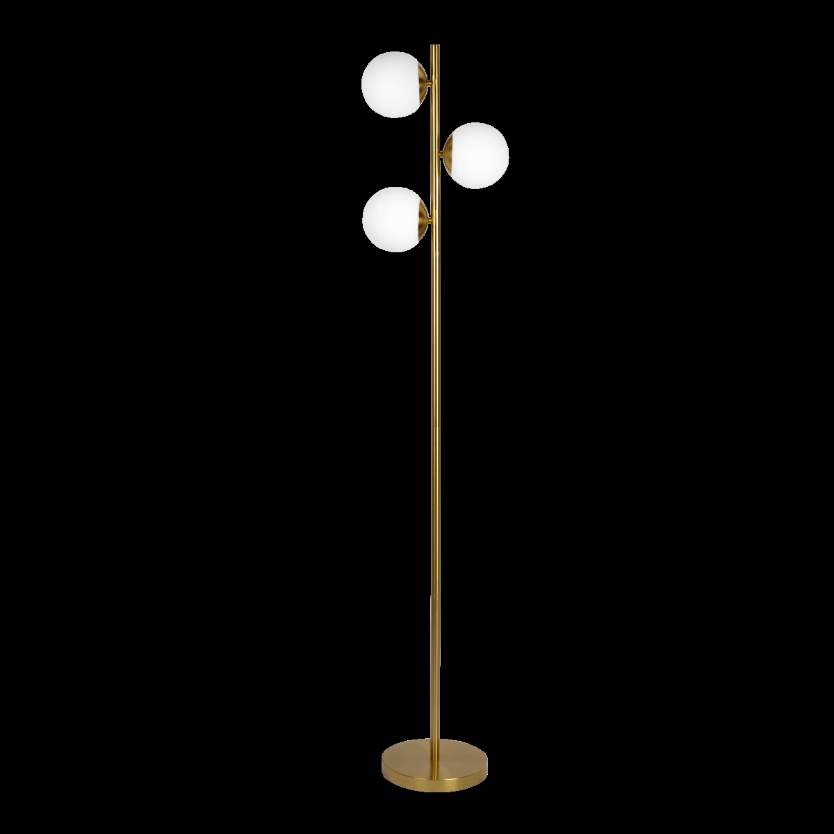 Picture of Ashcroft Furniture FLL03700401 Glass Shades & Round Brilliance Modern Gold Brush Floor Lamp&#44; Brass & Opal