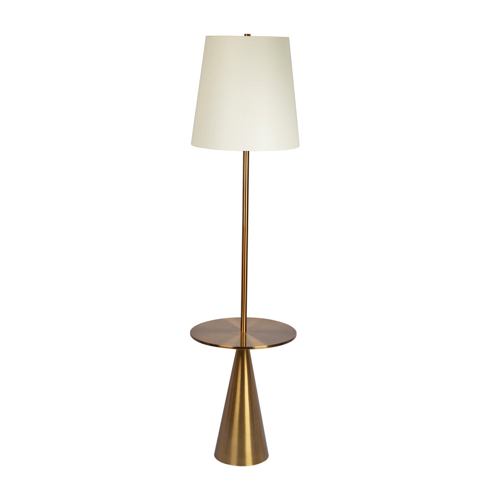 Picture of Ashcroft Furniture FLL03700501 Celestial Accent Table Modern Floor Lamp&#44; Brass & White