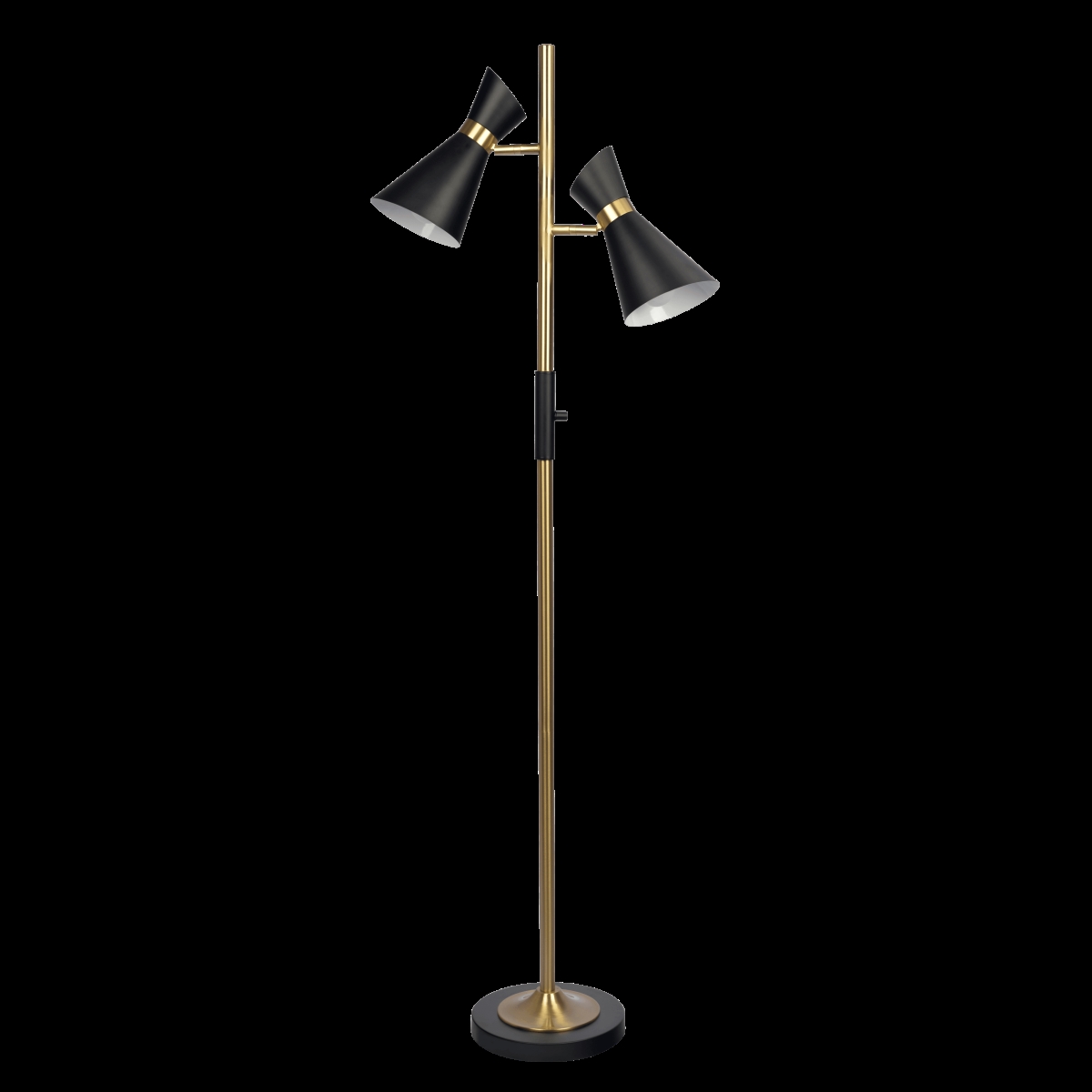 Picture of Ashcroft Furniture FLL03700301 Axis Brassed Floor Lamp with 4 Way Switch Double Spots&#44; Gold
