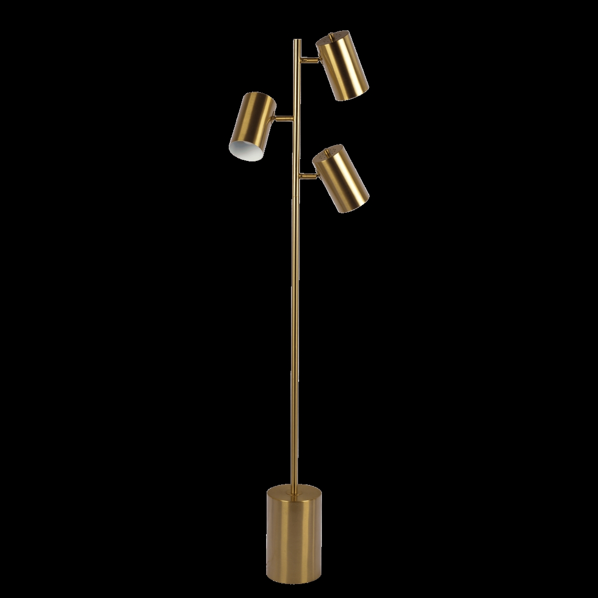 Picture of Ashcroft Furniture FLL03700701 Harmony Brassed Floor Lamp with Rotary Switch Triple Spots Metal Block Base&#44; Gold