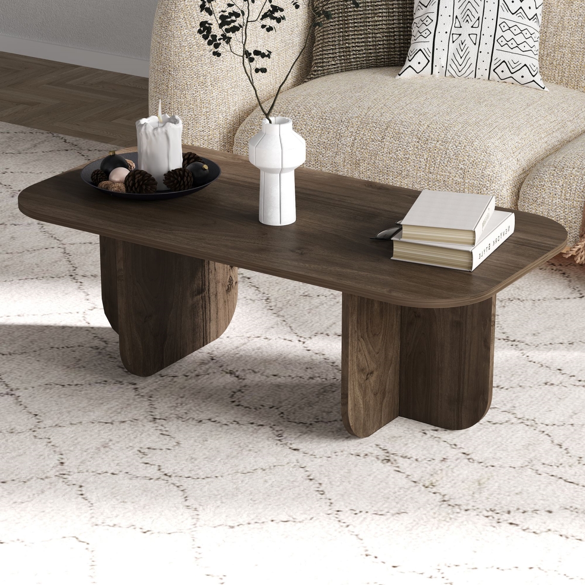 327ODS1410 23.62 x 16.3 x 47.24 in. Becaj Coffee Table - Walnut