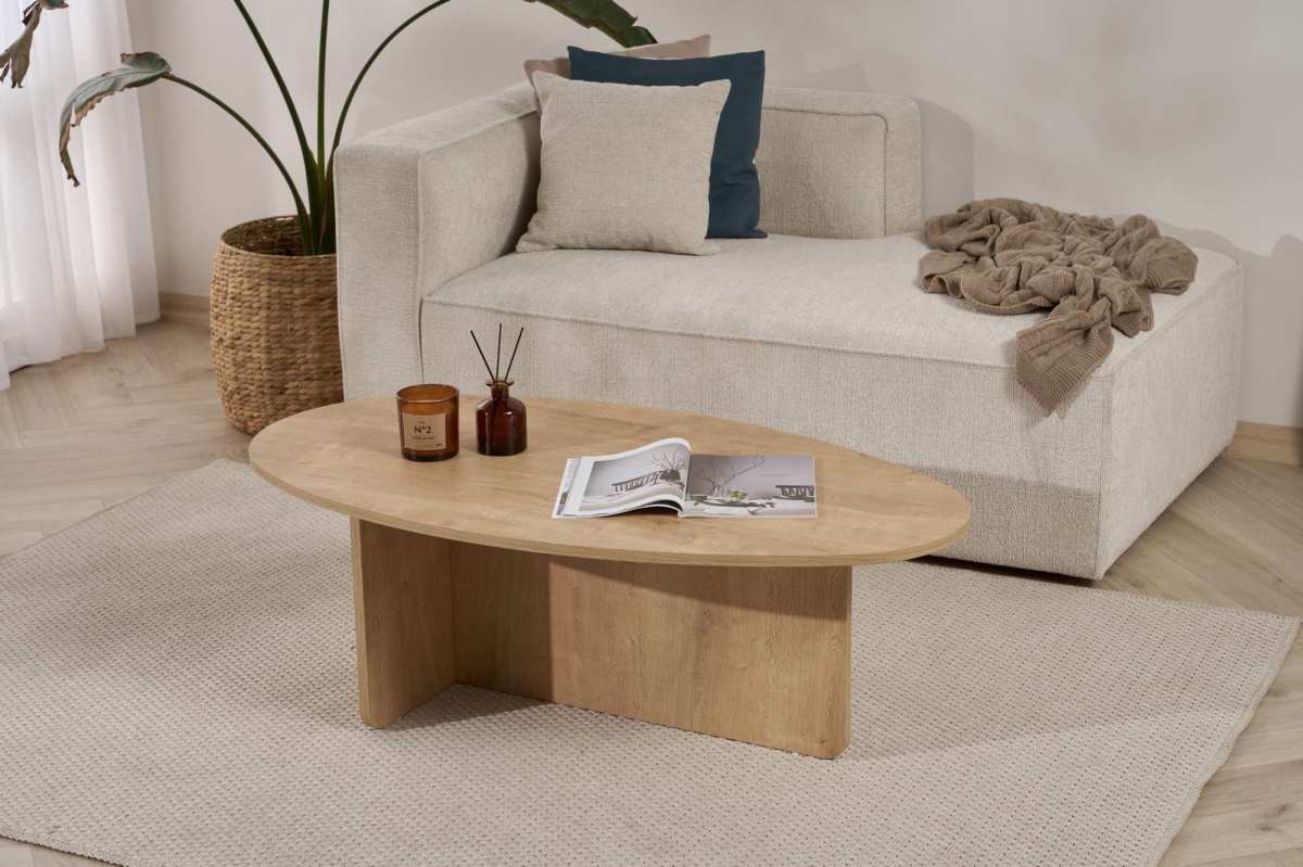 838NRD1103 25.59 x 15.75 x 47.24 in. Orba Coffee Table, Oak