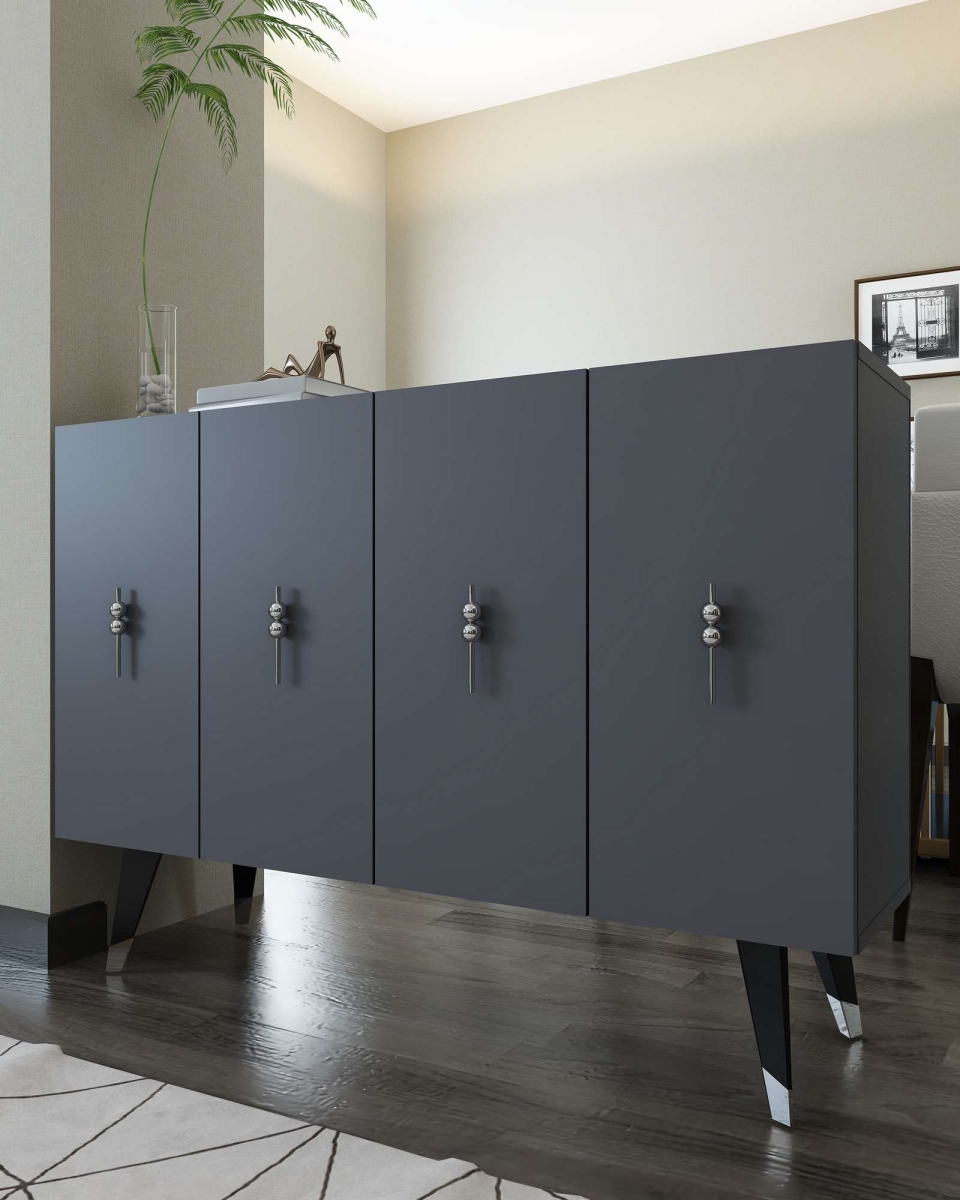 475OLV3246 11.65 x 31.5 x 47.24 in. 8167KM-32 Console - Anthracite & Silver
