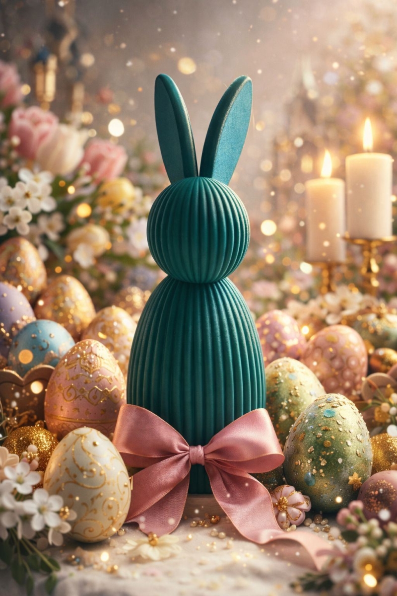 694CRS1103 6.69 x 0.55 x 2.36 in. Bunny Decorative Object - Green