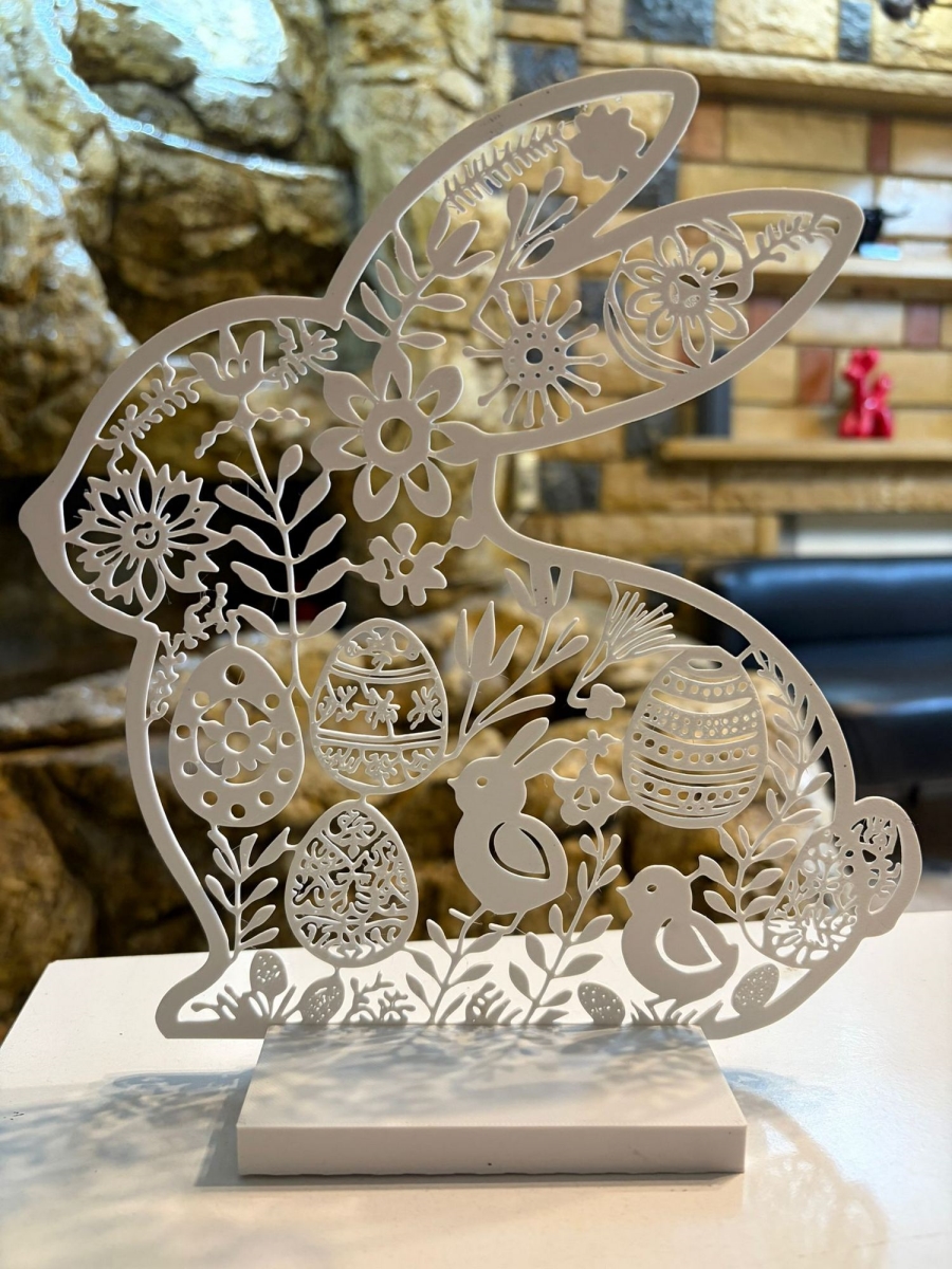 694CRS1105 8.66 x 0.55 x 7.48 in. Bunny Decorative Object - White