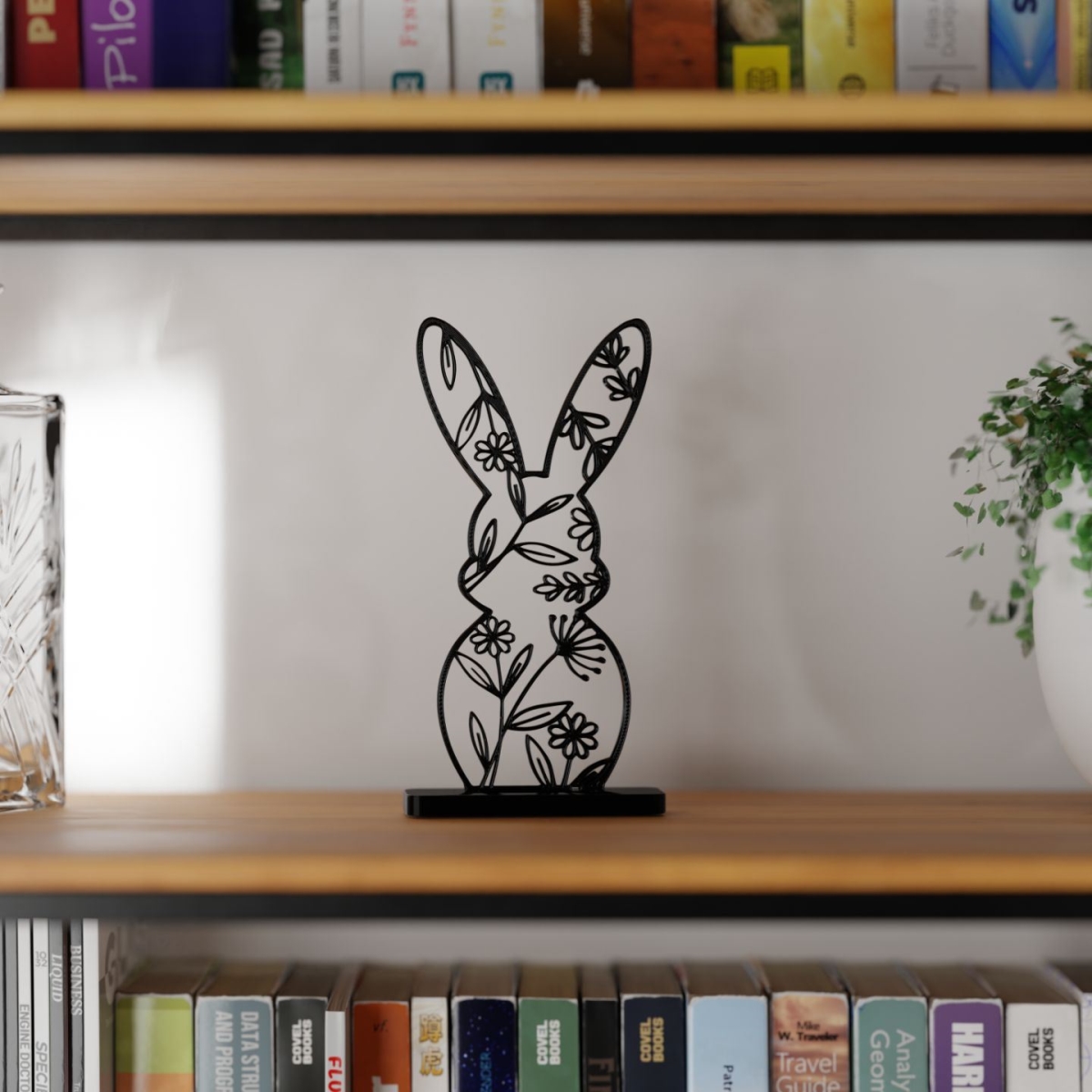 694CRS1106 6.3 x 0.55 x 3.15 in. Bunny Decorative Object - Black