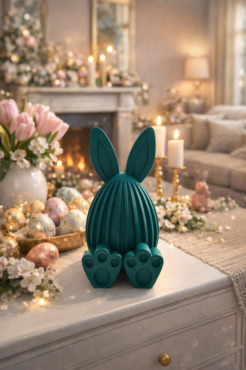 694CRS1108 6.69 x 0.55 x 2.36 in. Egg Bunny Decorative Object - Green