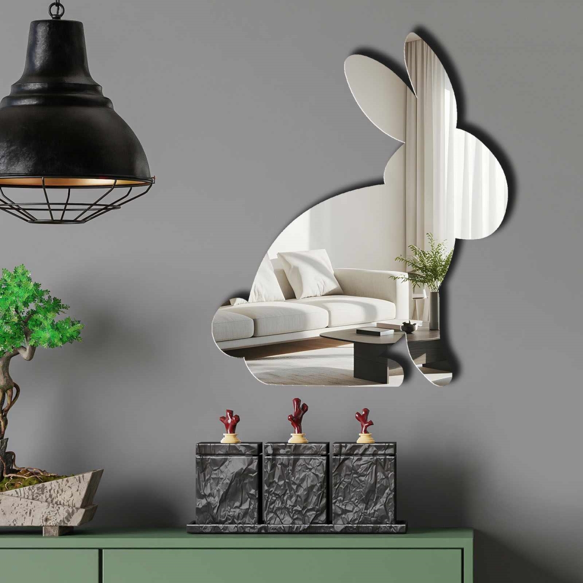 408JDE1101 19.69 x 0.394 x 16.14 in. EAS001 Decorative Mirror - Silver