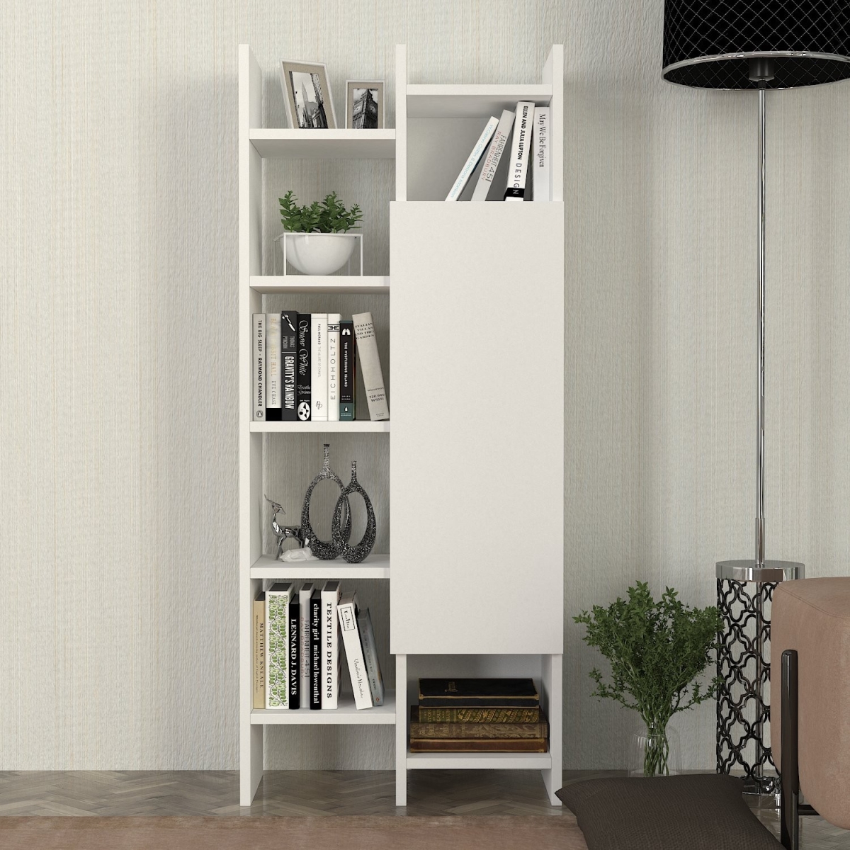 731WAT3625 9.84 x 51.18 x 21.73 in. Adaline Bookshelf - White