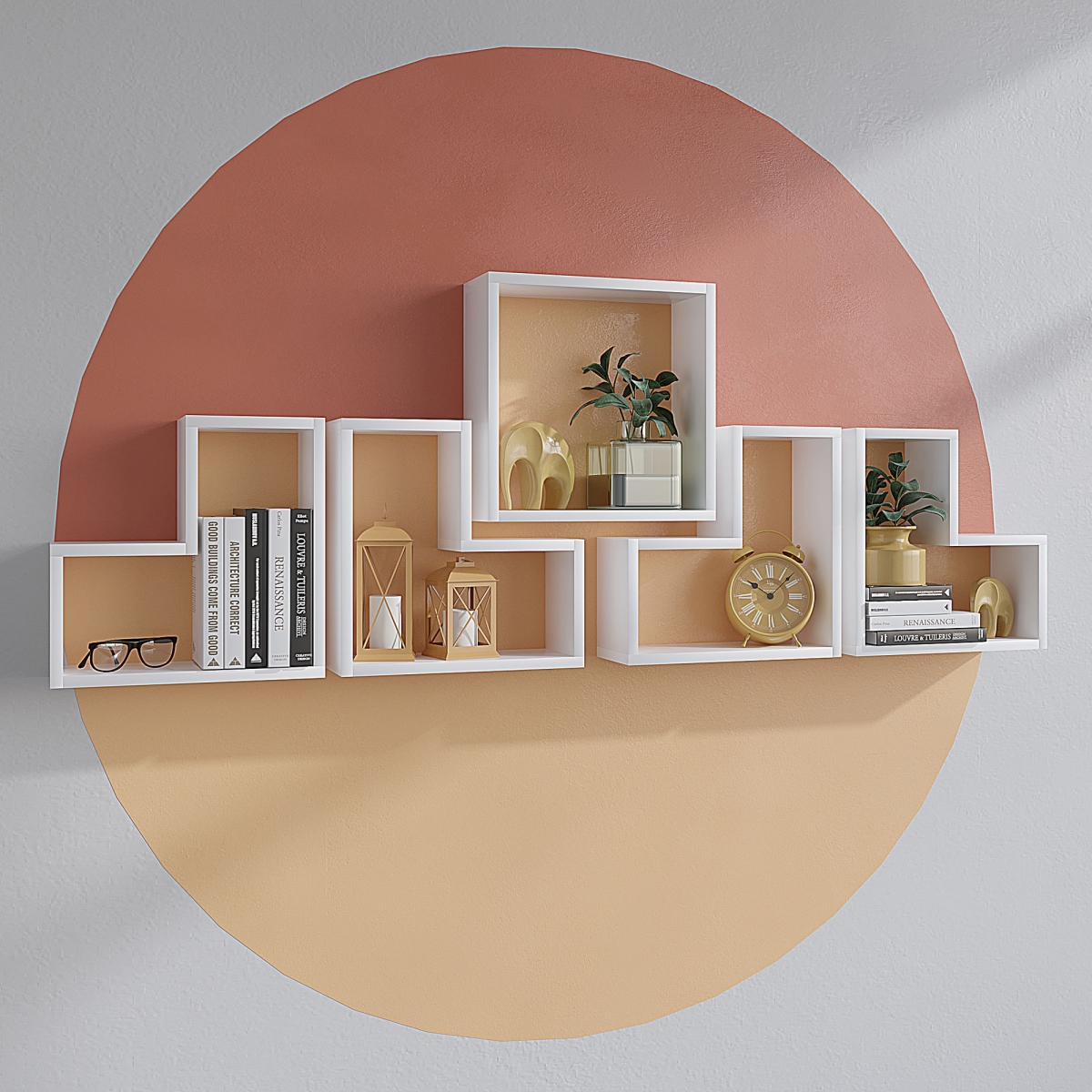 746JUG1603 5.91 x 23.35 x 70.87 in. Elitra Wall Shelf - White